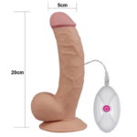 Vibrador Realista 20 cm. Multivelocidad con Testículos y Base de Succión Lovetoy. - Imagen 2