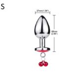 Plug Anal Metálico Pequeño 6.5 cm. Con Cascabel Rojo. - Imagen 3
