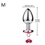 Plug Anal Metálico Mediano 8.1 cm. Con Gema y Cascabel Rosa - Imagen 2