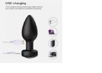 Mini Plug Anal 9 cm. - Recargable Con Control Remoto - Negro - Imagen 5