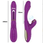 Vibrador 25.cm.Multifuncion Recargable 7 Funciones Con Lengua Oscilante Y Succionador Morado. - Imagen 4