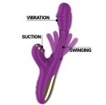 Vibrador 25.cm.Multifuncion Recargable 7 Funciones Con Lengua Oscilante Y Succionador Morado. - Imagen 2