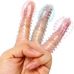 Funda Para Dedos Con Puntos Estimulantes Rosa * Unidad. - Imagen 2