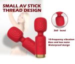 Mini Estimulador 9.0 cm. de Silicona Wand Ultra Potente 10X - Rojo. - Imagen 2