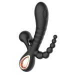 Vibrador De Conejo Triple Estimulo 22 cm. - Negro.