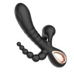 Vibrador De Conejo Triple Estimulo 22 cm. - Negro. - Imagen 3