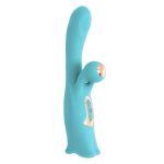 Vibrador Conejo Triple Estimulador con Movimiento Bocal - Azul OSCURO.