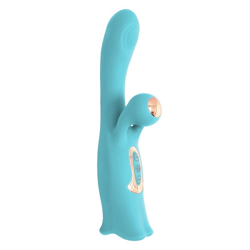 Vibrador Conejo Triple Estimulador con Movimiento Bocal - Azul OSCURO. - Imagen 1