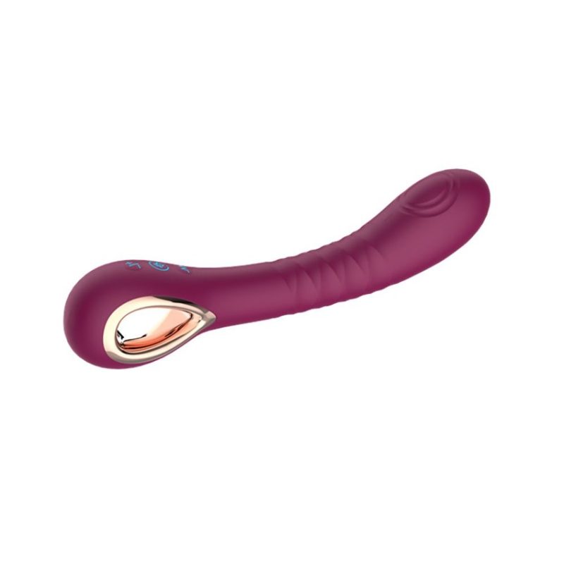 Vibrador 18 cm. Recargable Siliconado 10 Velocidades. Golpeteo - Purpura. - Imagen 8