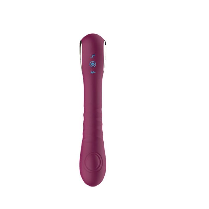Vibrador 18 cm. Recargable Siliconado 10 Velocidades. Golpeteo - Purpura. - Imagen 7