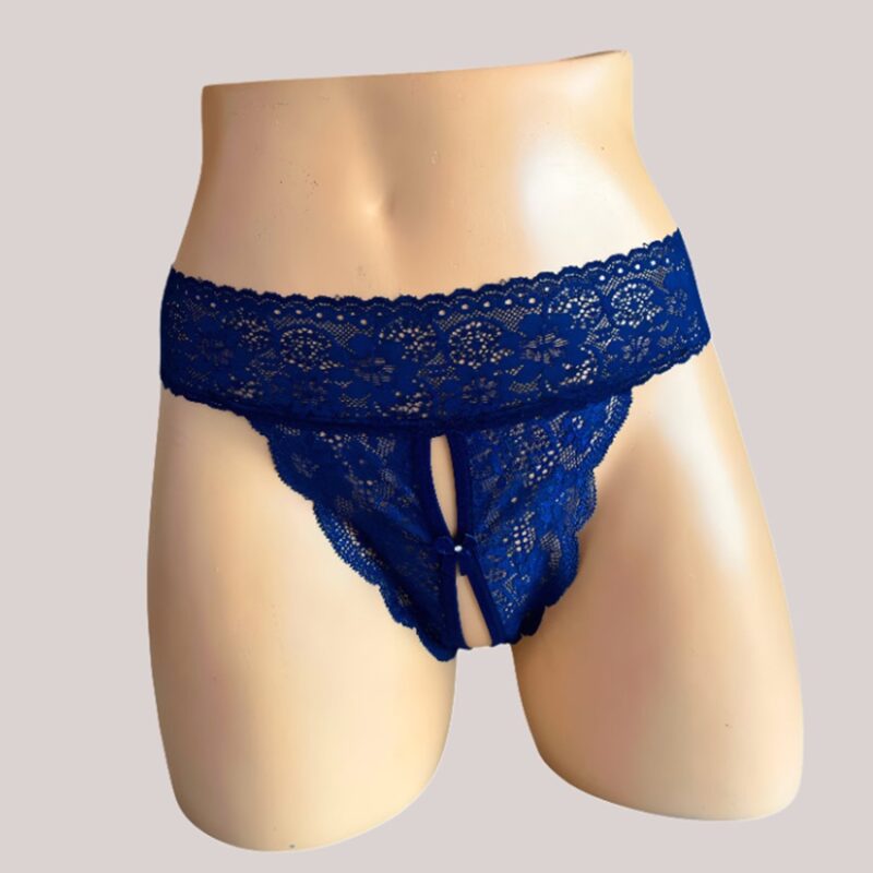 Panty Con Abertura Pretina Ancha Color Azul. - Imagen 1