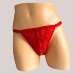 Panty Abierto en Encaje Color Rojo.