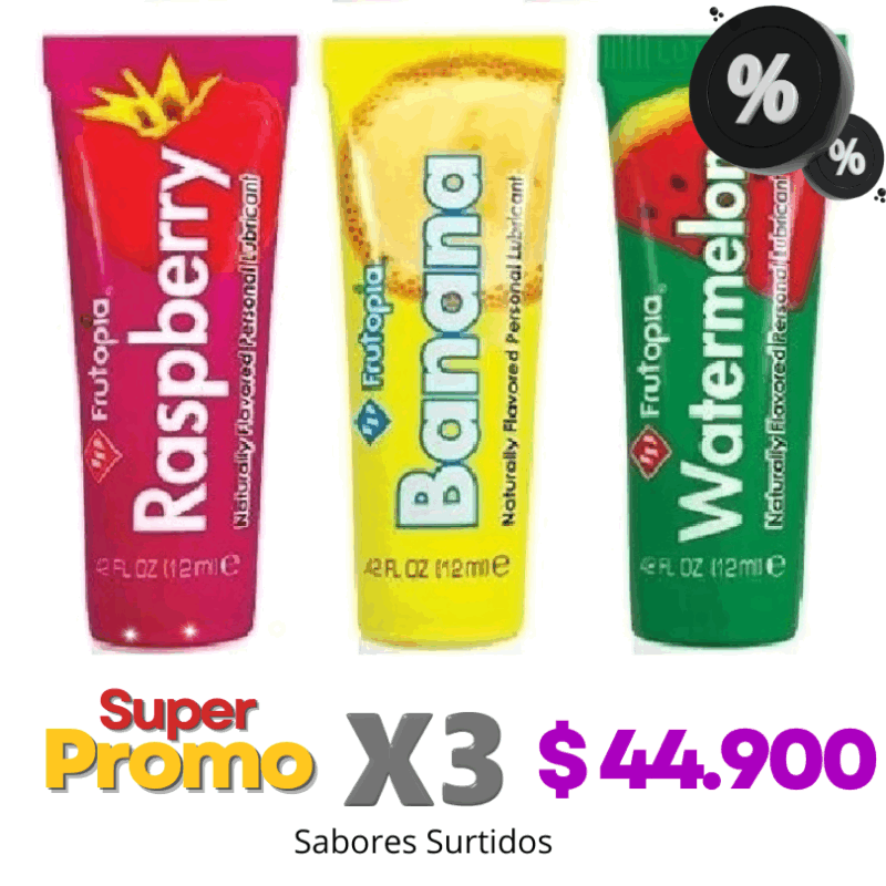 3 Lubricantes Mini Personal ID Frutopia 12 ml. Sabor Surtido. - Imagen 1