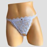 Panty Abierto en Encaje Color Blanco.