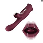 Vibrador Conejo Triple Estimulador con Movimiento Bocal - Rojo Purpura. - Imagen 3
