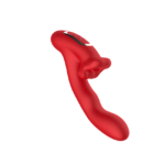 Vibrador Doble Estimulador con Movimiento Bucal - Recargable - Rojo. - Imagen 6