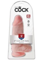 Dildo Realista 9 Pulgadas con Bolas Flesh – King Cock Chubby