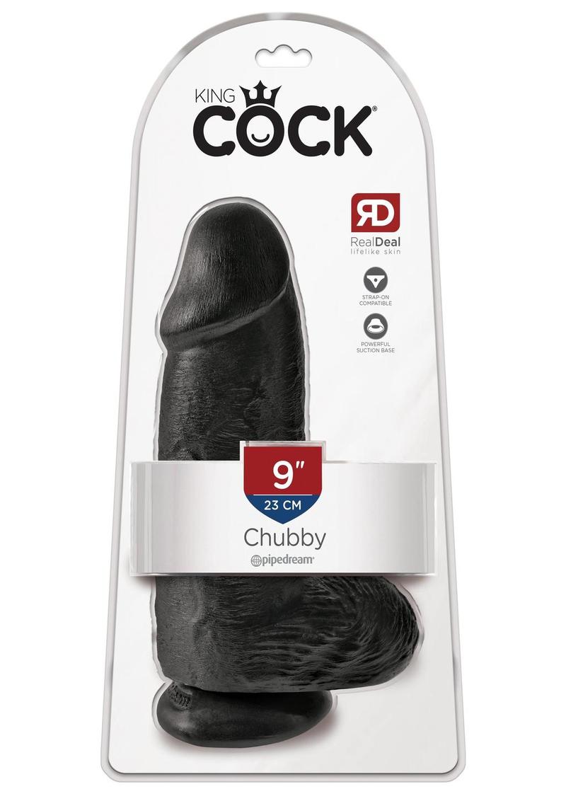 PD5532-23-1 Dildo Realista 9 Pulgadas con Bolas Black – King Cock Chubby - Imagen 1